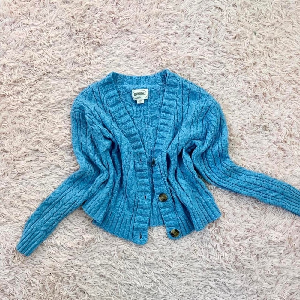 American Eagle Cable Knit Colorful Cardigan Sweater Womens S Kidcore Coquette
